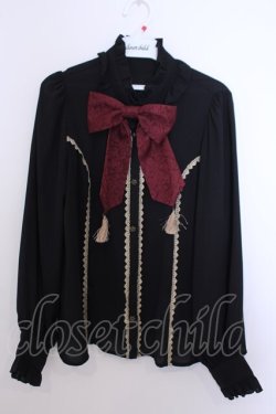 画像1: axes femme kawaii / クラシカルリボンブラウス M クロ O-26-01-29-1044-AX-BL-OW-OS