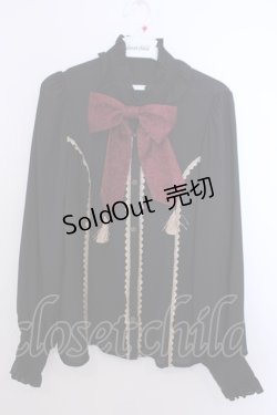 画像1: axes femme kawaii / クラシカルリボンブラウス M クロ O-26-01-29-1044-AX-BL-OW-OS