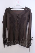 INGEBORG / コードフラワーモチーフブラウス S ブラウン O-26-01-29-1048-LO-BL-IG-OS