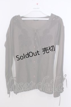 画像1: INGEBORG / コードフラワーモチーフブラウス S ブラウン O-26-01-29-1048-LO-BL-IG-ZT604