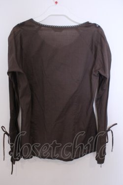 画像2: INGEBORG / コードフラワーモチーフブラウス S ブラウン O-26-01-29-1048-LO-BL-IG-OS