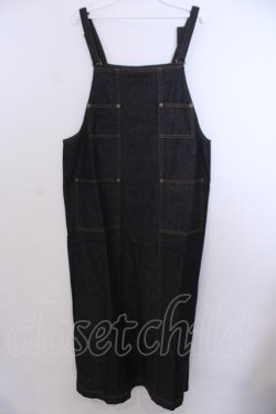 画像1: INGEBORG / デニムサロペットワンピース M クロ O-26-01-29-1056-LO-OP-IG-OS