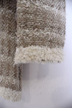 画像2: INGEBORG / ボーダーミックスニットカーディガン 9 アイボリー×ベージュ O-26-01-29-1060-LO-JA-IG-OS