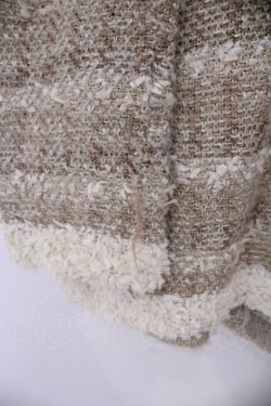 画像3: INGEBORG / ボーダーミックスニットカーディガン 9 アイボリー×ベージュ O-26-01-29-1060-LO-JA-IG-OS