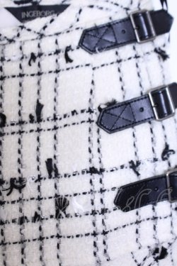 画像2: INGEBORG / ベルテッドツイードロングスカート S オフシロ×クロ O-26-01-29-1063-LO-SK-IG-OS