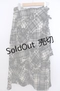 INGEBORG / ベルト付き薔薇チェックキルトスカート S アイボリー×クロ O-26-01-29-1064-LO-SK-IG-ZT602