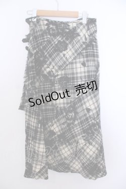 画像3: INGEBORG / ベルト付き薔薇チェックキルトスカート S アイボリー×クロ O-26-01-29-1064-LO-SK-IG-ZT602