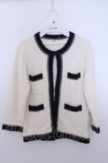 画像1: INGEBORG / ポケットバイカラーカーディガン 3(9号) オフシロ×クロ O-26-01-29-1068-LO-JA-IG-ZT604 (1)