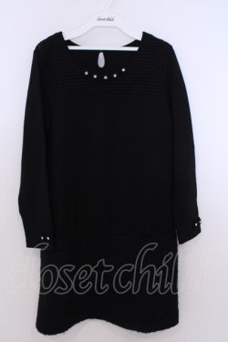 画像1: INGEBORG / ニット切り替えワンピース 9 クロ O-26-01-29-1071-LO-OP-IG-OS