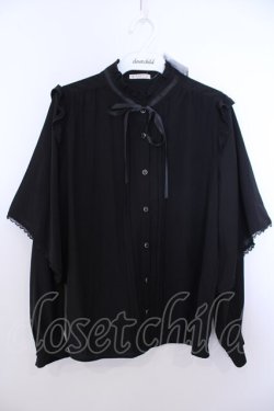 画像1: axes femme / レイヤードフレア袖ブラウス F クロ O-26-01-29-1009-AX-BL-OW-OS