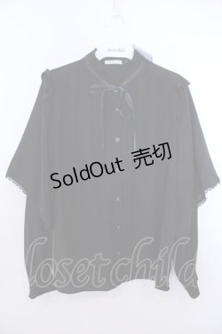 画像1: axes femme / レイヤードフレア袖ブラウス F クロ O-26-01-29-1009-AX-BL-OW-OS