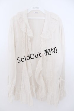 画像1: INGEBORG / サイドリボンオーバーブラウス  アイボリー O-26-01-29-1080-LO-BL-IG-OS