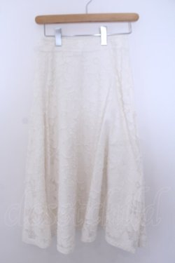 画像1: INGEBORG / レースフラワー配色スカート 3(9号) オフシロ O-26-01-29-1086-LO-SK-IG-OS
