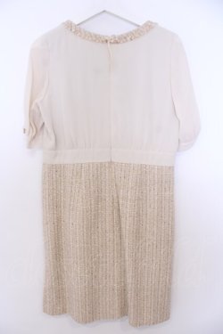 画像3: INGEBORG / ラメツイード切り替えワンピース 3(9号) アイボリー×ベージュ O-26-01-29-1095-LO-OP-IG-OS