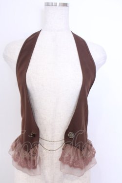 画像1: axes femme / シフォンチュールフリルホルターベスト M ブラウン O-26-01-29-1101-AX-TO-OW-OS