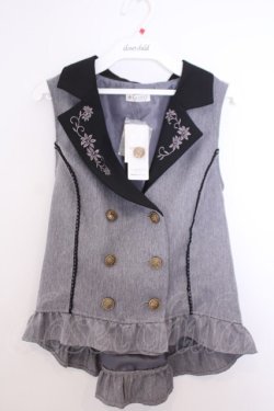 画像1: axes femme / 花刺繍レースアップベスト F グレー O-26-01-29-1013-AX-TO-OW-OS