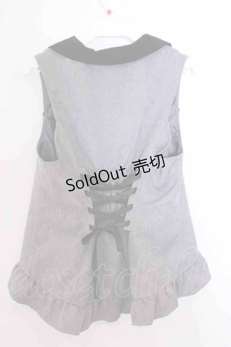 画像2: axes femme / 花刺繍レースアップベスト F グレー O-26-01-29-1013-AX-TO-OW-ZT608 (2)