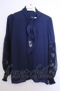 axes femme / 眠れる森の美女ブラウス M ネイビー O-26-01-29-1018-AX-BL-OW-OS