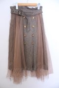 axes femme / Ｗスコッチ釦レイヤード風スカート F ベージュ O-26-01-29-1019-AX-SK-OW-OS