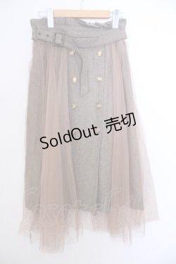 画像1: axes femme / Ｗスコッチ釦レイヤード風スカート F ベージュ O-26-01-29-1019-AX-SK-OW-ZT0209L
