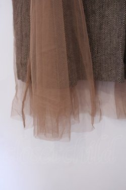 画像2: axes femme / Ｗスコッチ釦レイヤード風スカート F ベージュ O-26-01-29-1019-AX-SK-OW-OS