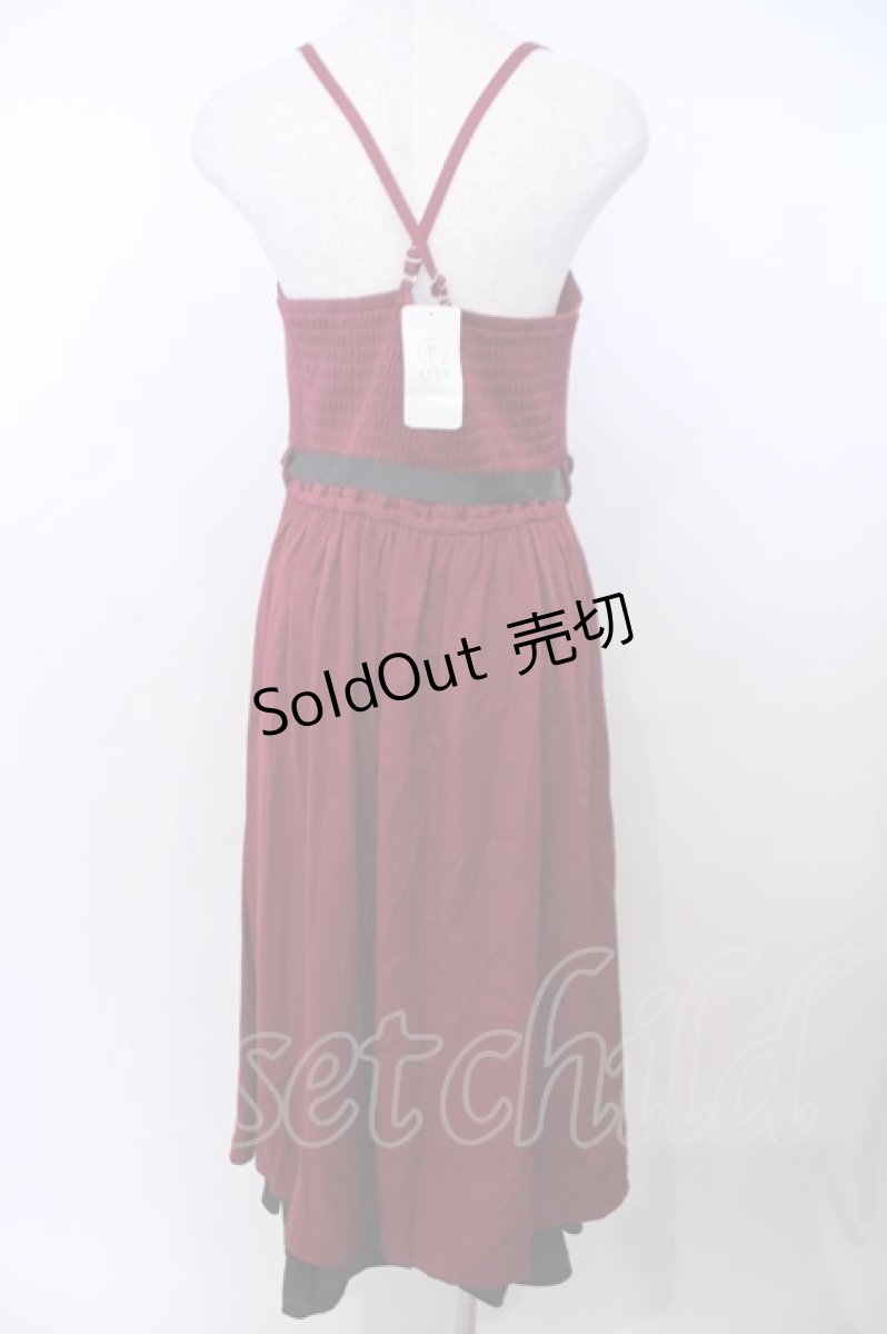 画像3: axes femme / チャイナ風刺繍キャミワンピース F ワイン O-26-01-29-1002-AX-OP-OW-ZH (3)