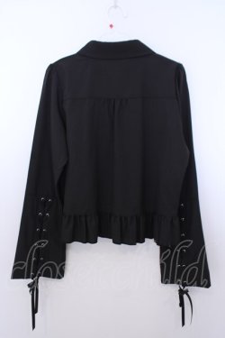 画像2: axes femme POETIQUE / レースアップデザインブラウス M クロ O-26-01-29-1022-AX-BL-OW-OS