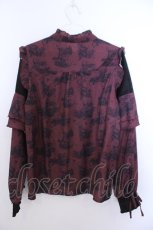 画像2: axes femme / トワルドジュイ風線画ブラウス F ワイン O-26-01-29-1023-AX-BL-OW-OS (2)