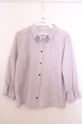 axes femme / タイ付きフレームローズ刺繍ブラウス F ラベンダー O-26-01-29-1024-AX-BL-OW-OS
