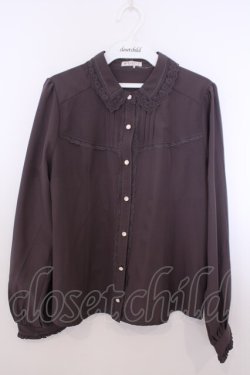 画像1: axes femme / 襟付ブラウス M ブラウン O-26-01-29-1003-AX-BL-OW-OS