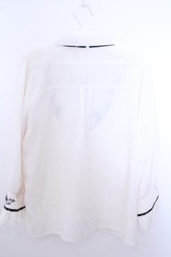 画像2: axes femme / バラ刺繍ヨーク切替七分袖ブラウス M キナリ O-26-01-29-1026-AX-BL-OW-OS