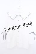 axes femme POETIQUE / トランプ刺繍スカラップ襟ブラウス M キナリ O-26-01-29-1031-AX-BL-OW-OS