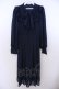 画像1: axes femme / ラッフルフリルシフォンワンピース M ネイビー O-26-01-29-1004-AX-OP-OW-OS (1)