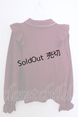 画像2: axes femme POETIQUE / リボン付丸襟長袖ブラウス M ワイン O-26-01-29-1034-AX-BL-OW-OS