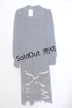 画像2: axes femme / ラッフルフリルシフォンワンピース M ネイビー O-26-01-29-1004-AX-OP-OW-OS