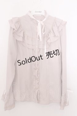 画像1: axes femme / フリル袖ブラウス M ピンク O-26-01-29-1038-AX-BL-OW-OS