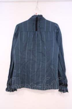 画像4: axes femme / タイ付きストライプJQブラウス M グリーン O-26-01-29-062-AX-BL-OW-OS