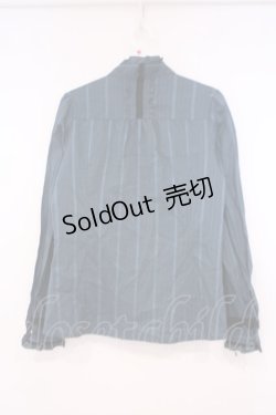 画像4: axes femme / タイ付きストライプJQブラウス M グリーン O-26-01-29-062-AX-BL-OW-OS