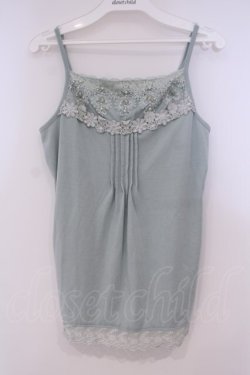 画像1: axes femme / ビジュー使いキャミソール M ミントブルー O-26-01-29-063-AX-TO-OW-OS