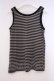 画像2: ALGONQUINS / 刺繍入りストライプタンク F ブラック×チャコールグレー O-26-01-29-065-AL-TO-OW-OS (2)