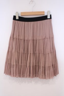 画像1: axes femme / ラメチュールスカート M ピンク O-26-01-29-067-AX-SK-OW-OS