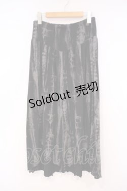 画像1: ALGONQUINS / ムラ染ワイドパンツ F ブラック O-26-01-29-070-AL-PA-OW-OS