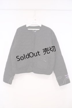 画像1: m petit by misako / クロミタフタハートキルトジャケット M クロO-26-01-29-072-LO-JA-OW-ZT587