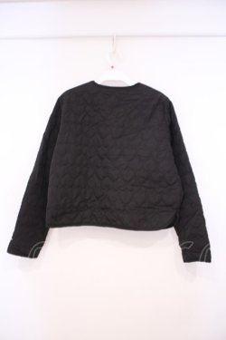 画像2: m petit by misako / クロミタフタハートキルトジャケット M クロ O-26-01-29-072-LO-JA-OW-OS