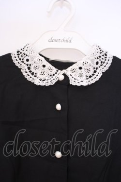 画像2: m petit by misako / AM*レースエリプリーツワンピース S クロ O-26-01-29-073-LO-OP-OW-OS