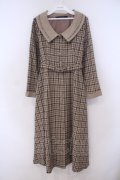 an another angelus / スモーキークレリックツイードチェックワンピース F ベージュ×ブラウン O-26-01-29-078-CA-OP-OW-OS