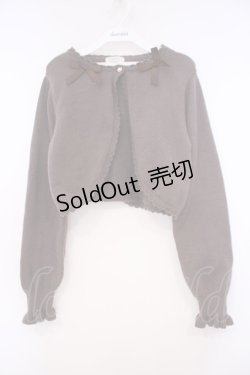 画像1: m petit by misako / AM*リボンニットボレロ S ブラウンO-26-01-29-079-LO-TO-OW-ZT586