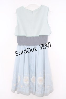 画像4: Secret Honey / ひまわり柄ワンピース(エルサのサプライズver) 2 ブルー×グリーン O-26-01-29-092-CA-OP-OW-OS