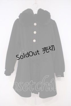 画像1: Rojita / ビジュ釦襟ファーコート F クロ O-26-01-29-009-LO-CO-OW-OS