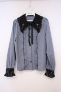 DearMyLove / クロス刺繍襟ブラウス M ブルー O-26-01-29-010-EL-BL-OW-OS